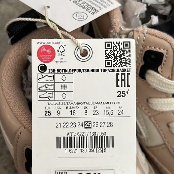 ZARA Kids | Pink | RETRO HIGH TOP SNEAKERS - Picture 7 of 8